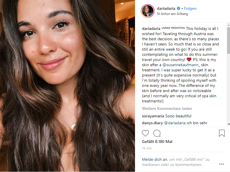 Madeleine Daria Alizadeh auf Instagram