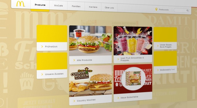 Screenshot McDonalds Website