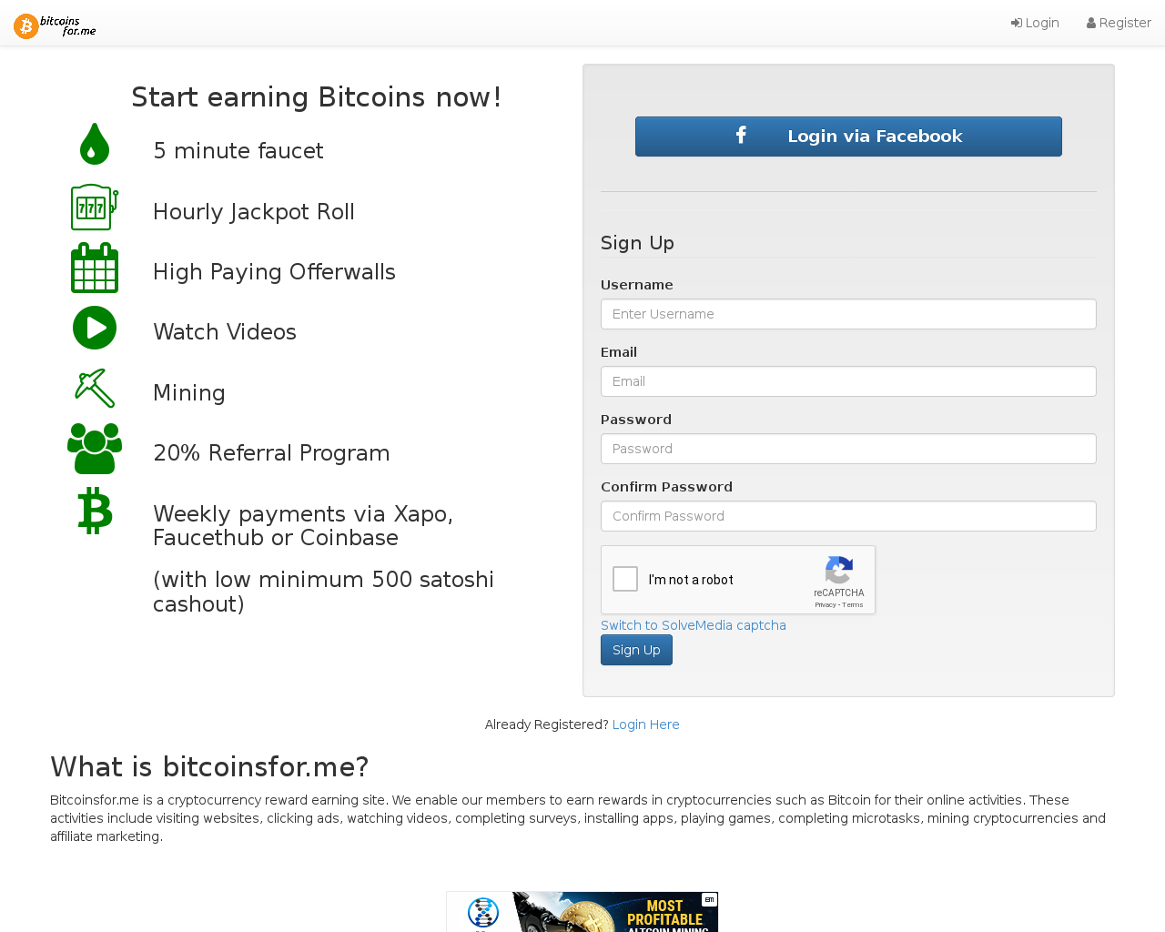 Earn bitcoin from watching ads