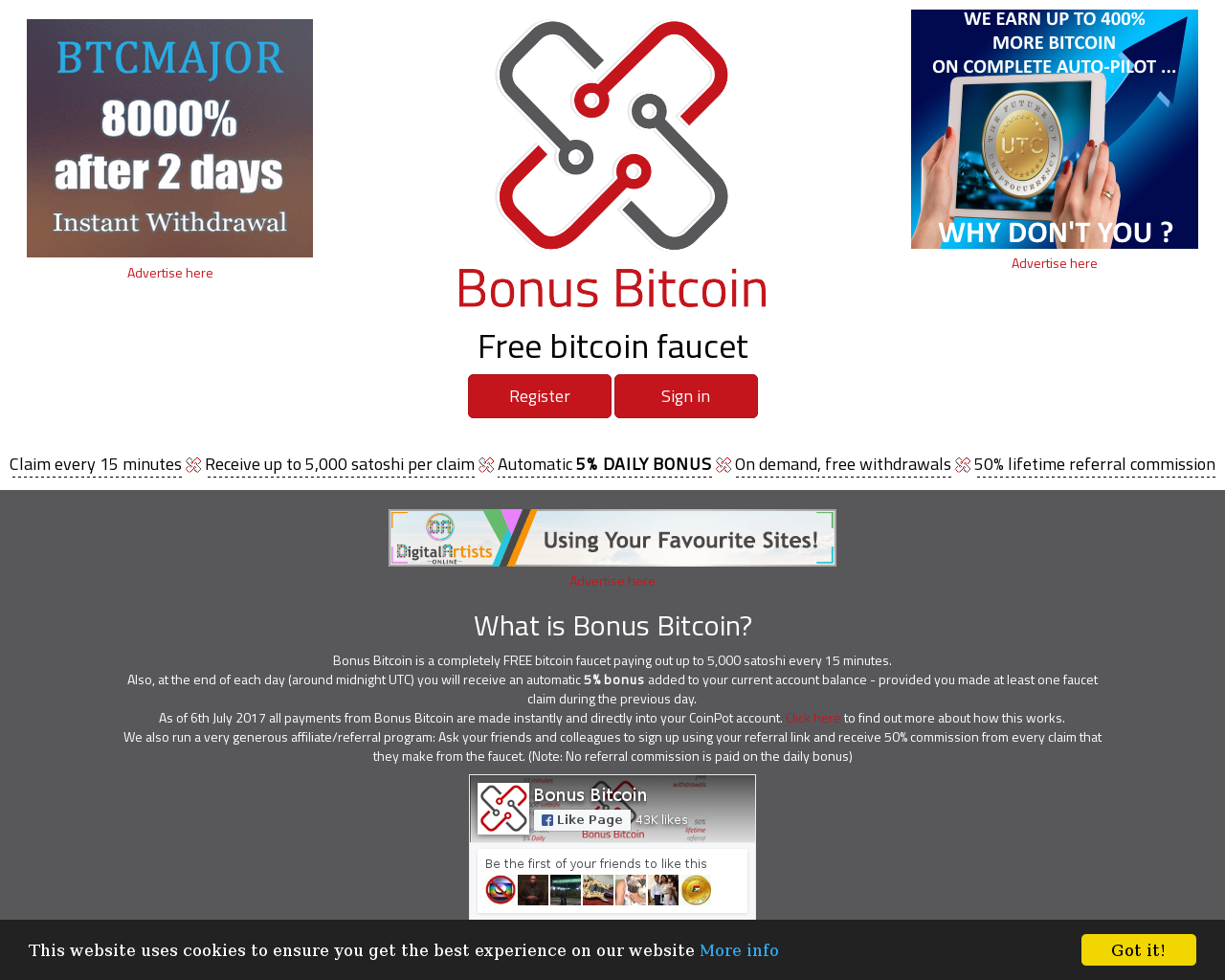 Bonus Bitcoin Ist Ein Faucet Zum Gratis Bitcoin Verdienen - 