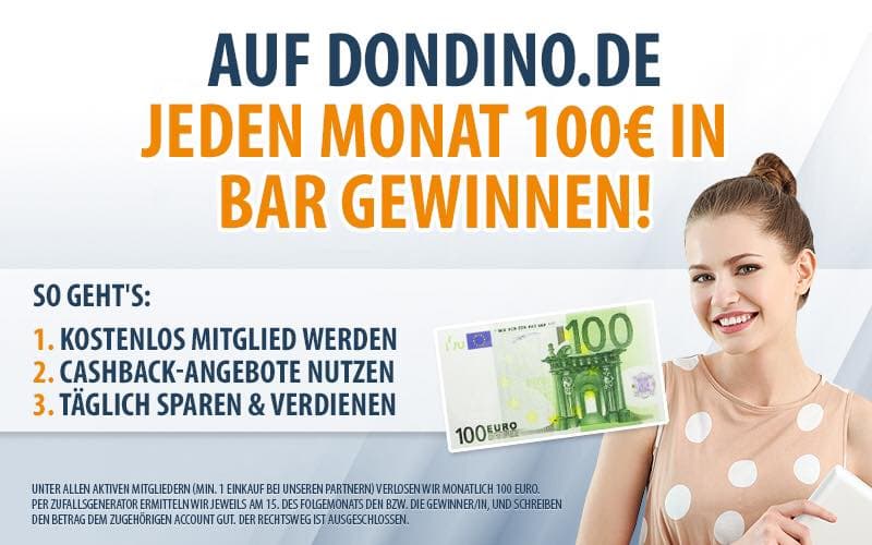 Jeden Monat die Chance auf 100 Euro