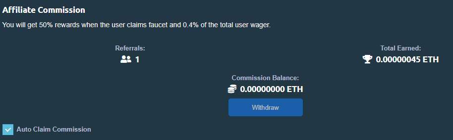 Affiliate-System auf Etherking Affiliate-System auf Etherking