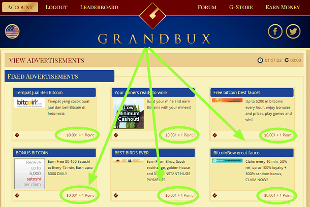 Bezahlte Anzeigen bei Grandbux