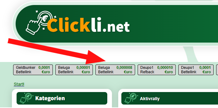 Verdienste-Laufband Clickli