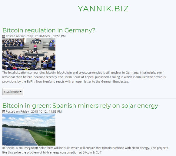 Blogbereich von Yannik.biz